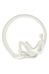 Kinetic Encircled Reader Sculpture In White