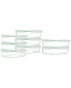Kinetic Go Green Glassworks Rectangular 16pc Food Storage Set
