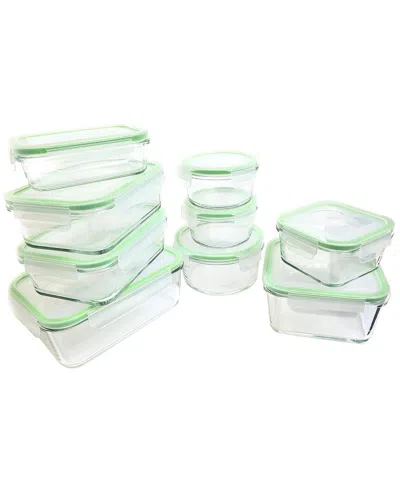 Kinetic Gogreen Glassworks 18pc Glass Food Storage Set In Green