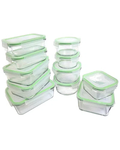 Kinetic Gogreen Glassworks 22pc Glass Food Storage Set In Green
