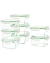 Kinetic Gogreen Glassworks Square 16pc Food Storage Set