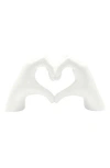 Kinetic Heart Sign Hands Sculpture In White