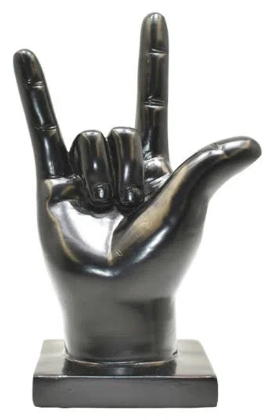 Kinetic I Love You Sign Sculpture In Black