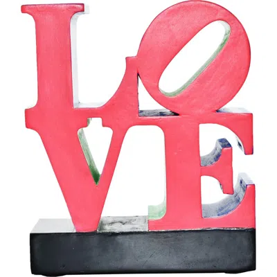 Kinetic Love Sign Sculpture In Pink