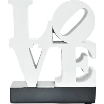Kinetic Love Sign Sculpture In White
