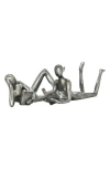 Kinetic Man & Women Readers Set Of 2 Sculpture In Pewter