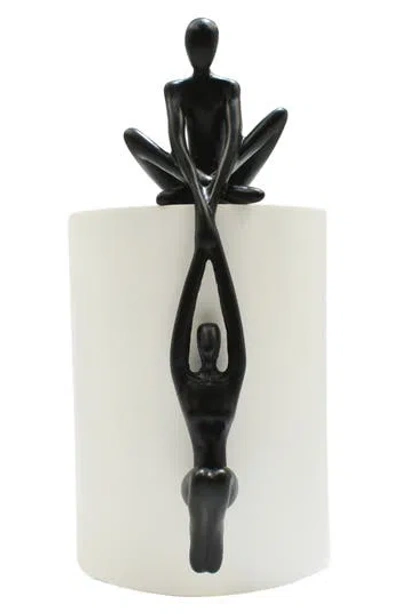 Kinetic Man Lifting Women Onto Ledge Sculpture In Black