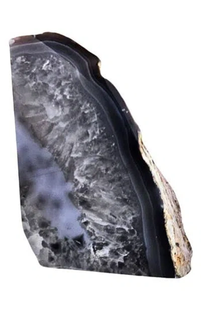 Kinetic Medium Agate Bookend In Black