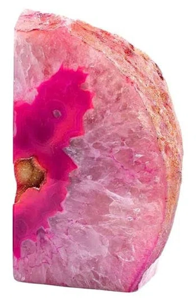 Kinetic Medium Agate Bookend In Pink