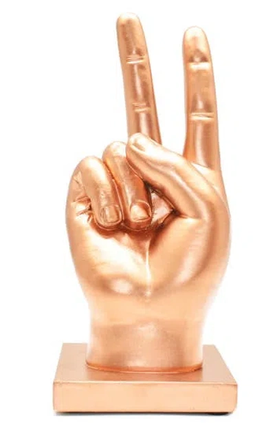 Kinetic Peace Sign Sculpture In Orange