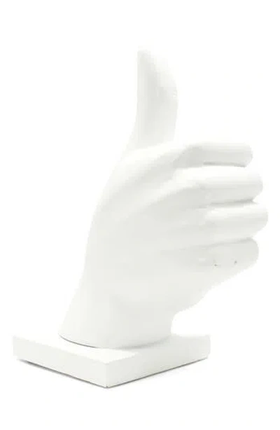 Kinetic Thumbs Up Sculpture In White