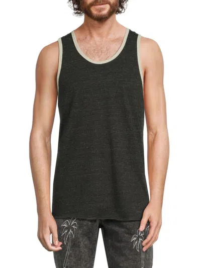 Kinetix Men's Zuma Contrast Beach Tank Top In Black Heat