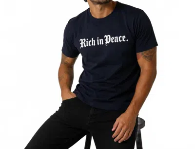 Kinetix Rich In Peace Organic Tee In Navy In Blue