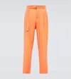 King & Tuckfield Grant High-rise Wide-leg Wool Pants In Nectarine