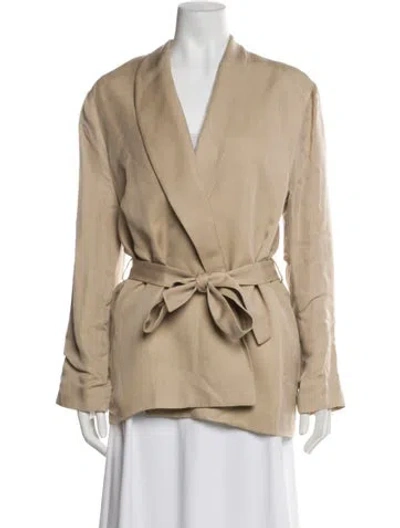 Pre-owned King & Tuckfield Leather Blazer In Neutral