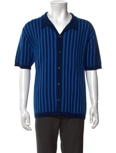 Pre-owned King & Tuckfield Merino Wool Striped In Blue