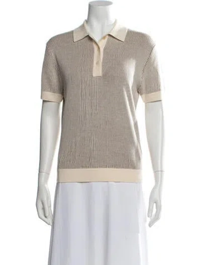 Pre-owned King & Tuckfield Merino Wool Striped Sweater In Neutral