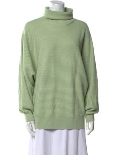 Pre-owned King & Tuckfield Merino Wool Turtleneck Sweater In Green