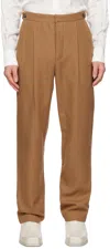 King & Tuckfield Tan Tab Trousers In Toffee