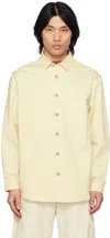 King & Tuckfield Yellow Patch Pocket Shirt In Ecru