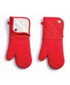 King Arthur Baking Company Fleece-lined Set Of 2 Cuff Oven Mitt In Red