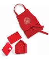 King Arthur Baking Company Gingerbread 3-piece House Pop-out Cutters And Kid's Apron Set In Red