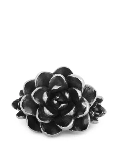 Pre-owned King Baby Blue Star Succulent Cluster Ring In Silver