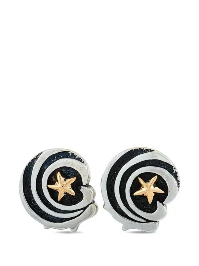 Pre-owned King Baby Eagle Star Cufflinks In Silver
