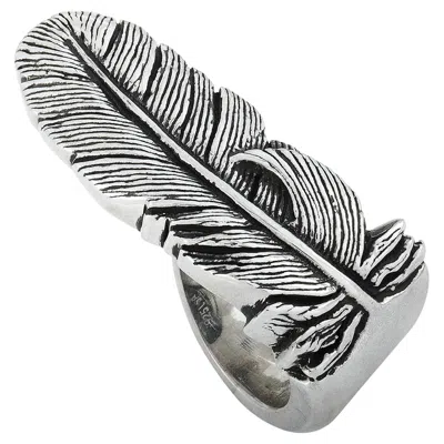 Pre-owned King Baby Raven Feather Silver Ring In Multi
