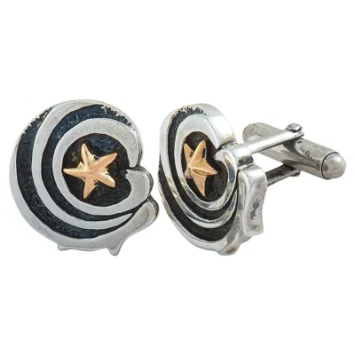 Pre-owned King Baby Silver Eagle Star Cufflinks In Multi