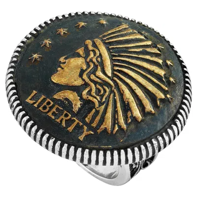 Pre-owned King Baby Silver Statement Headdress Ring In Multi