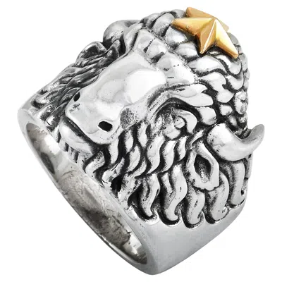 Pre-owned King Baby Sterling Silver Star Buffalo Ring In Multi