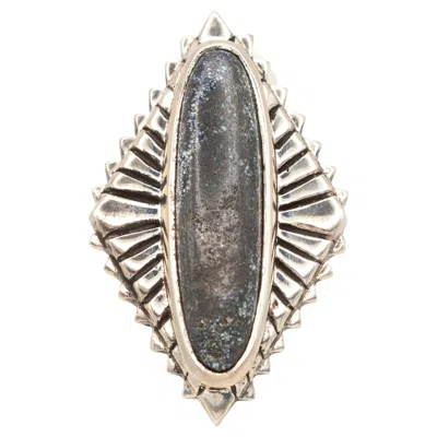 Pre-owned King Baby Sterling Silver Turquiose Concho Ring In Multi
