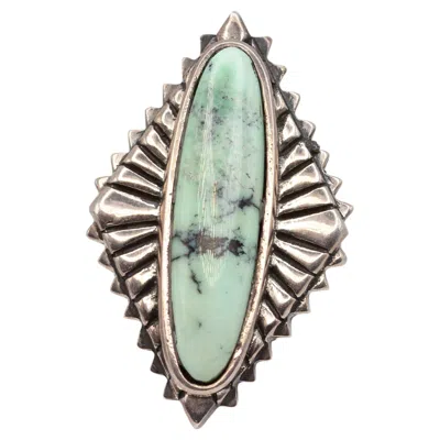 Pre-owned King Baby Sterling Silver Turquiose Concho Ring In Multi