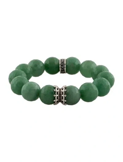 Pre-owned King Baby Studio Aventurine Quartz Beaded Bracelet, 7.25" In Multi