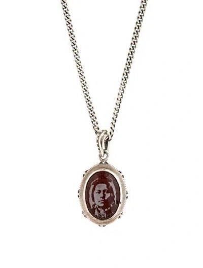 Pre-owned King Baby Studio Carnelian Pendant Necklace, 24" In Multicolor