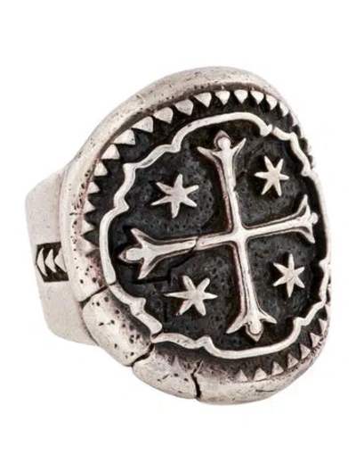 Pre-owned King Baby Studio Cross Signet Ring In Multi