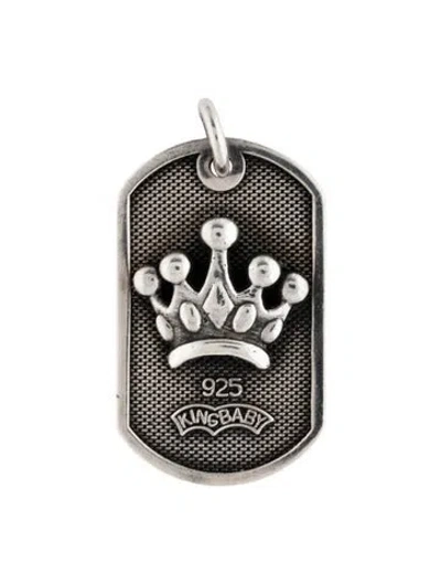 Pre-owned King Baby Studio Crown Dog Tag Pendant In Multicolor