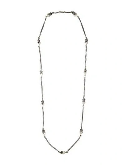 Pre-owned King Baby Studio Crowned Heart Station Necklace, 38" In Multicolor