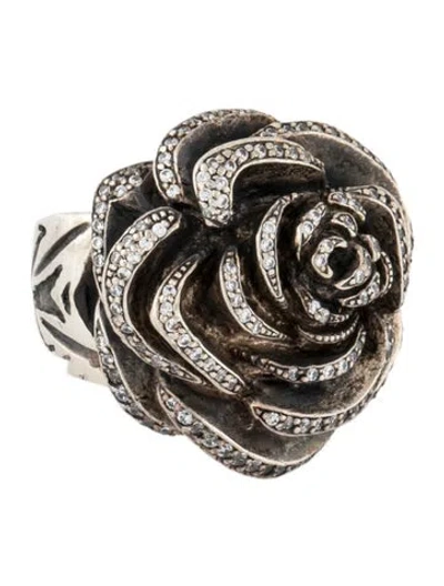 Pre-owned King Baby Studio Cubic Zirconia Rose Cocktail Ring In Multicolor