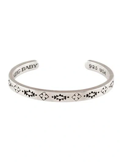 Pre-owned King Baby Studio Engraved Cuff, 6.5" In Multi