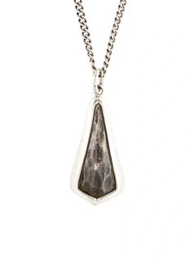 Pre-owned King Baby Studio Hammered Drop Pendant Necklace, 24" In Multicolor