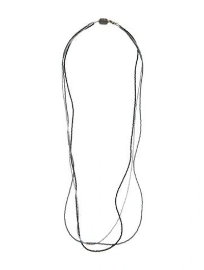 Pre-owned King Baby Studio Hematite & Spinel Multistrand Necklace, 36"