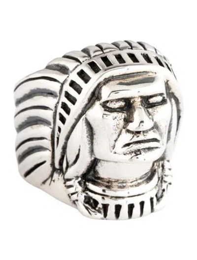 Pre-owned King Baby Studio Indian Chief Head Ring In Multicolor