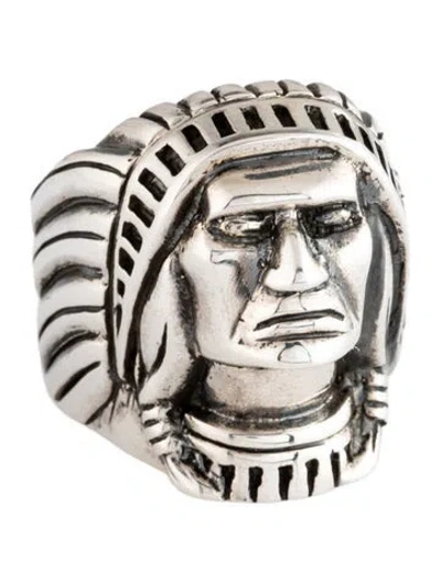 Pre-owned King Baby Studio Indian Chief Head Ring In Multicolor