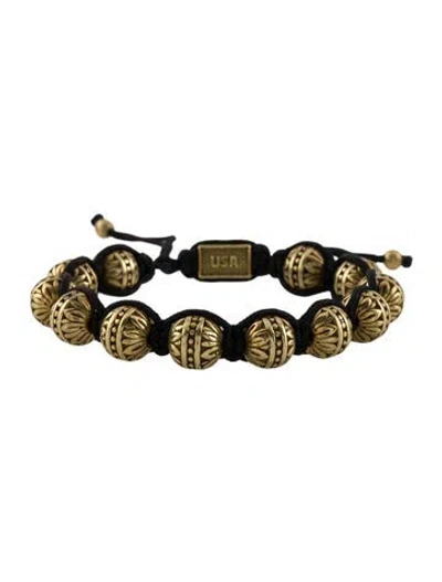 Pre-owned King Baby Studio Knotted Bead Bracelet, 10" In Black