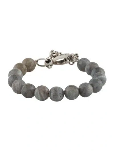 Pre-owned King Baby Studio Labradorite Bead Toggle Bracelet, 6" In Multi