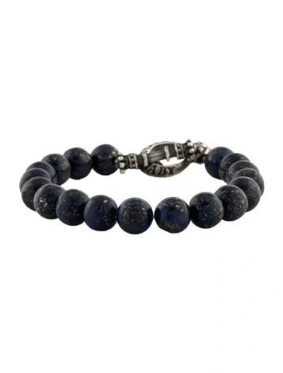 Pre-owned King Baby Studio Lapis Lazuli Bead Bracelet, 7.25" In Multi