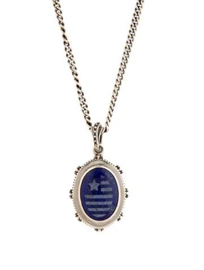 Pre-owned King Baby Studio Lapis Lazuli Pendant Necklace, 24.5" In Multicolor