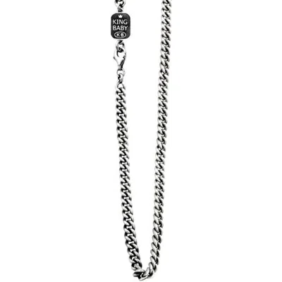 King Baby Studio Large 2mm Curb Link Necklace In Silver